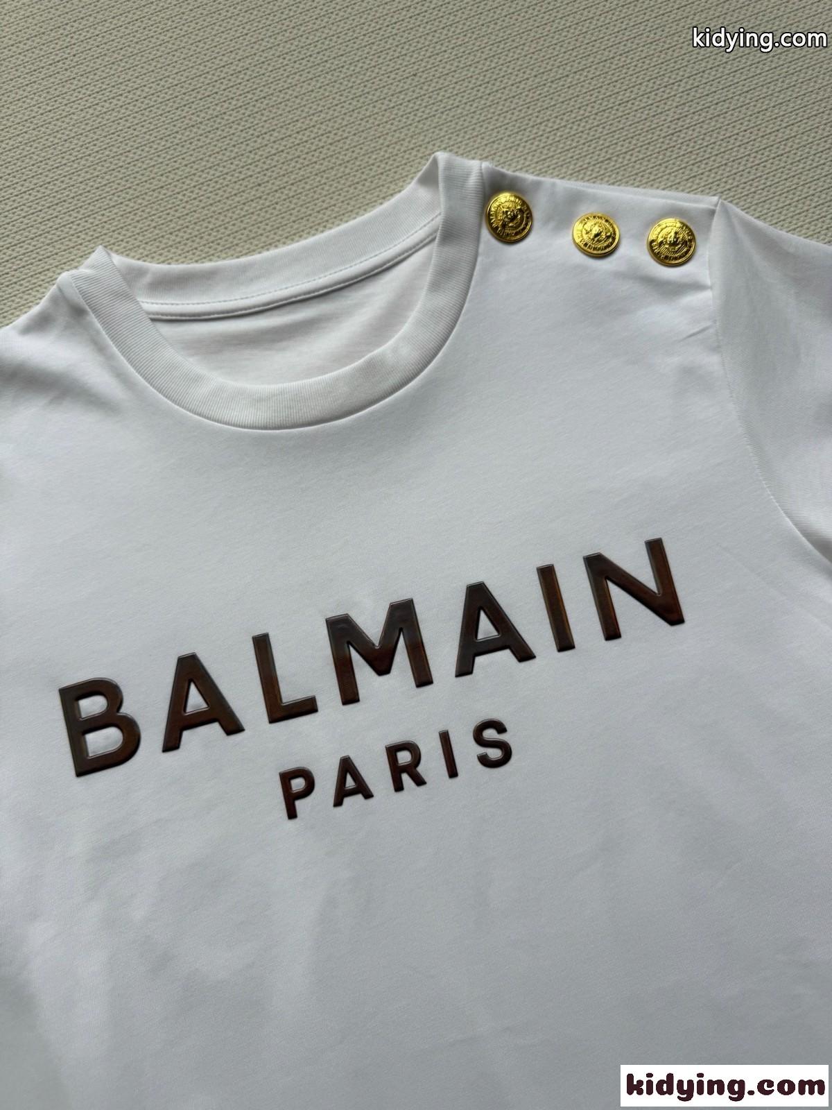 シンプル おしゃれ ロゴ入り 半袖Tシャツ バルマン Tシャツ コピー ホワイト-2