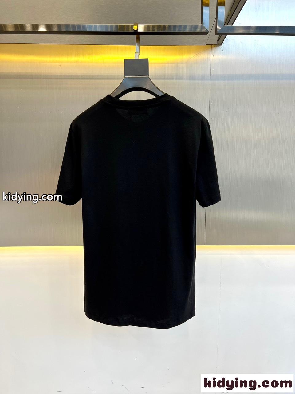 ベーシック クルーネック プリント コットン ジバンシィ Tシャツ コピー 半袖 ブラック-2