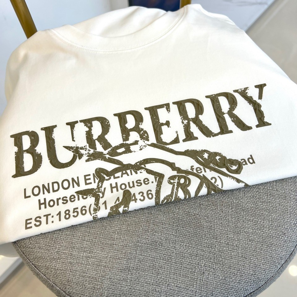 カジュアル ロゴ入り コットン Tシャツ バーバリー 半袖Tシャツ コピー ホワイト-2