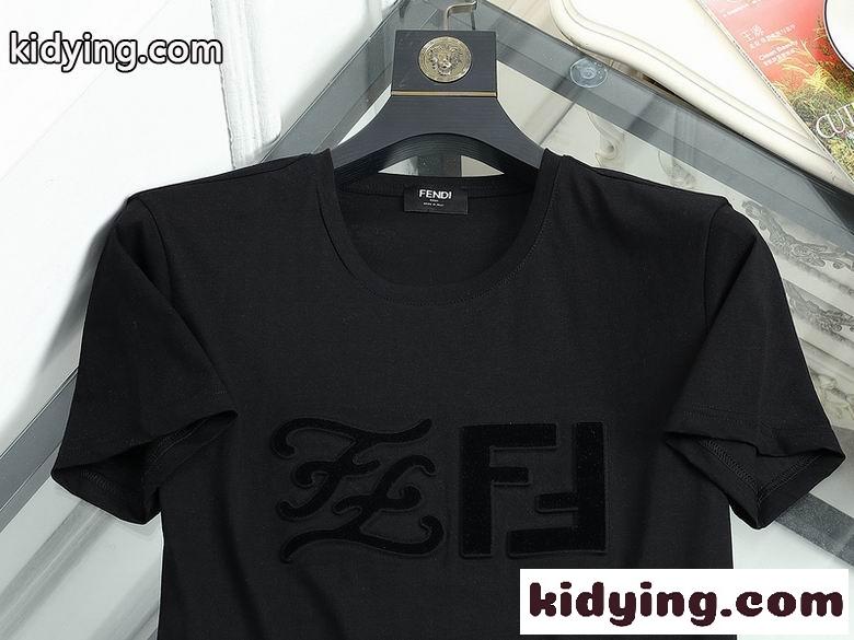 カジュアル おしゃれ クルーネック フェンディ Tシャツ コピー 人気 半袖 トップス 着心地いい ホワイト ブラック-3