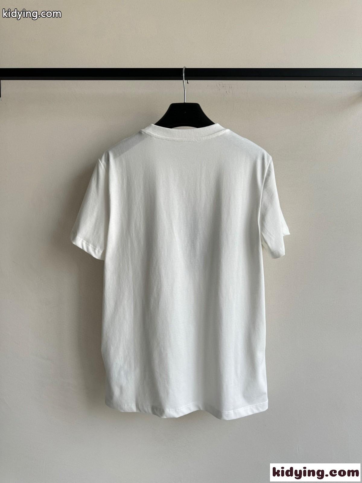 シンプル ロゴ プリント 半袖Tシャツ イヴ・サンローラン Tシャツ コピー ホワイト-1