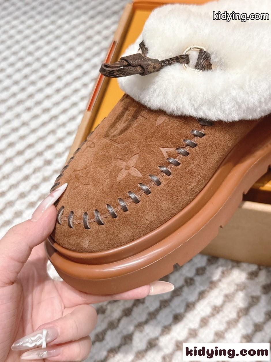 秋冬 大人気 LV SKI コルティナ ミュール ルイ・ヴィトン スーパーコピー ブラウン-2