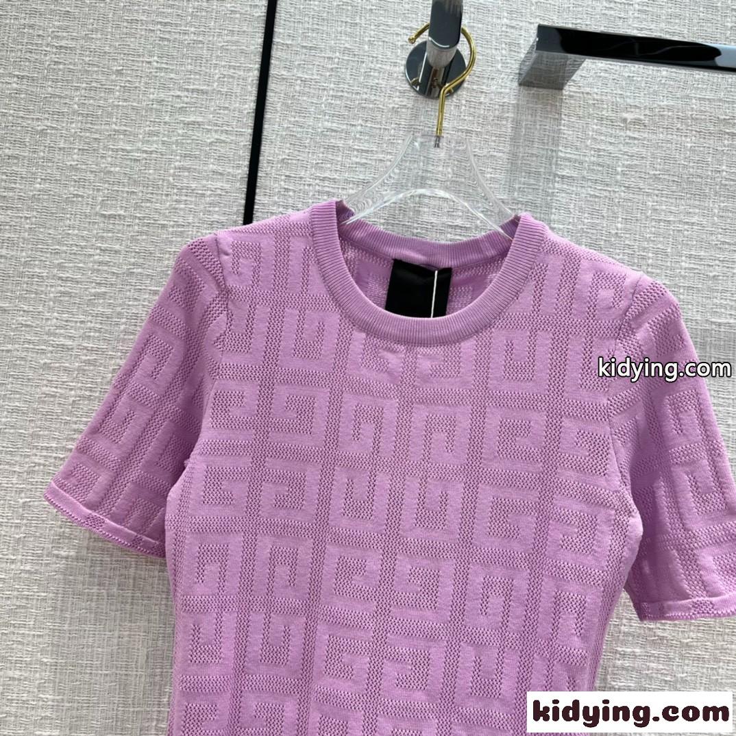 春夏 人気 ニット トップス 半袖 ジバンシィ Tシャツ コピー レディース 着心地いい クールネック 無地 カットソー-1