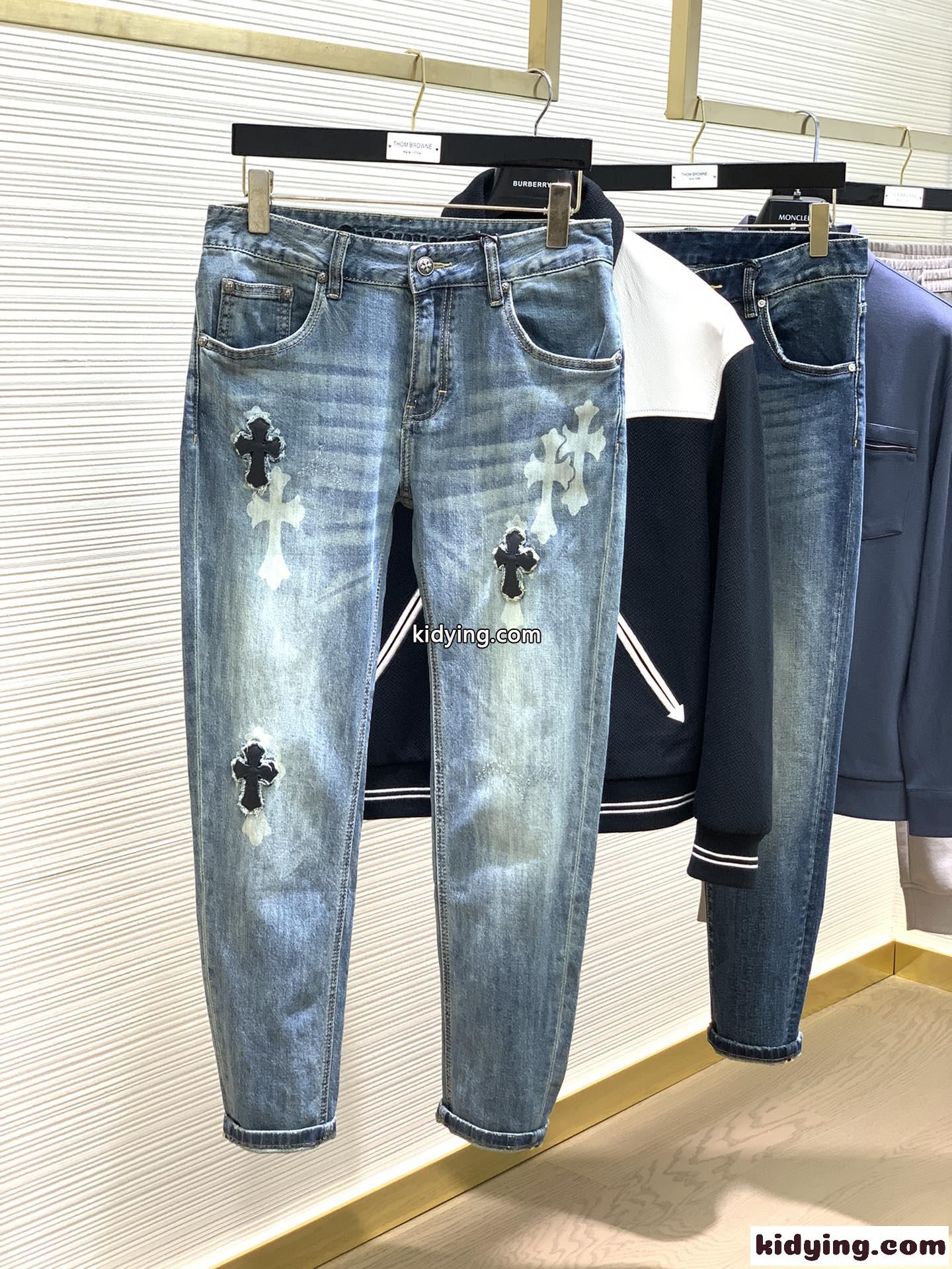 おしゃれ カジュアル 合わせやすい クロムハーツ ジーンズ コピー メンズ デニムパンツ-0