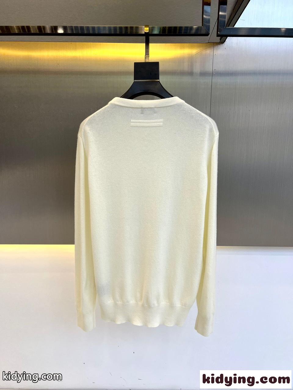 シンプル 上品 カシミヤ ニット エルメネジルド・ゼニア セーター コピー ホワイト-4