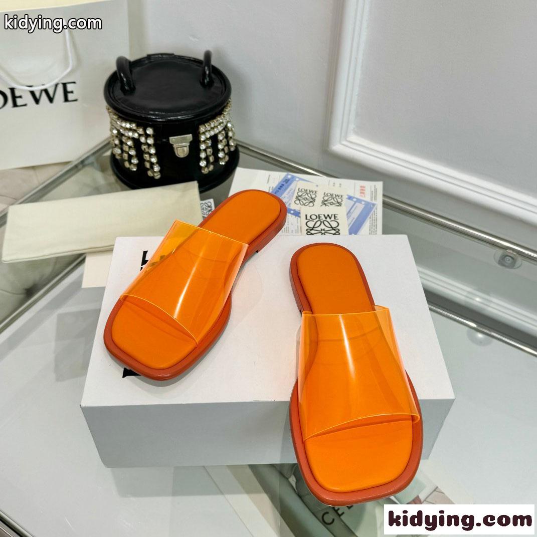 カジュアル PVC フラットサンダル ロエベ サンダル スーパーコピー オレンジ-0