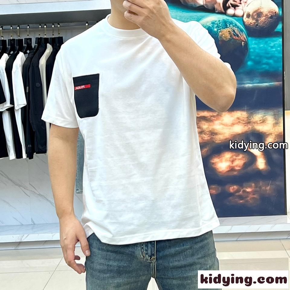 お洒落 合わせやすい プラダ Tシャツ コピー 半袖Tシャツ ホワイト-2