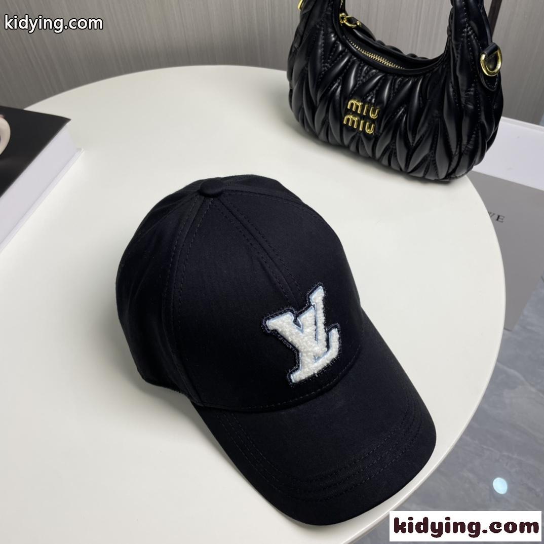 キャップ・LV シグネチャー ルイヴィトン キャップ コピー 帽子 ブラック-1