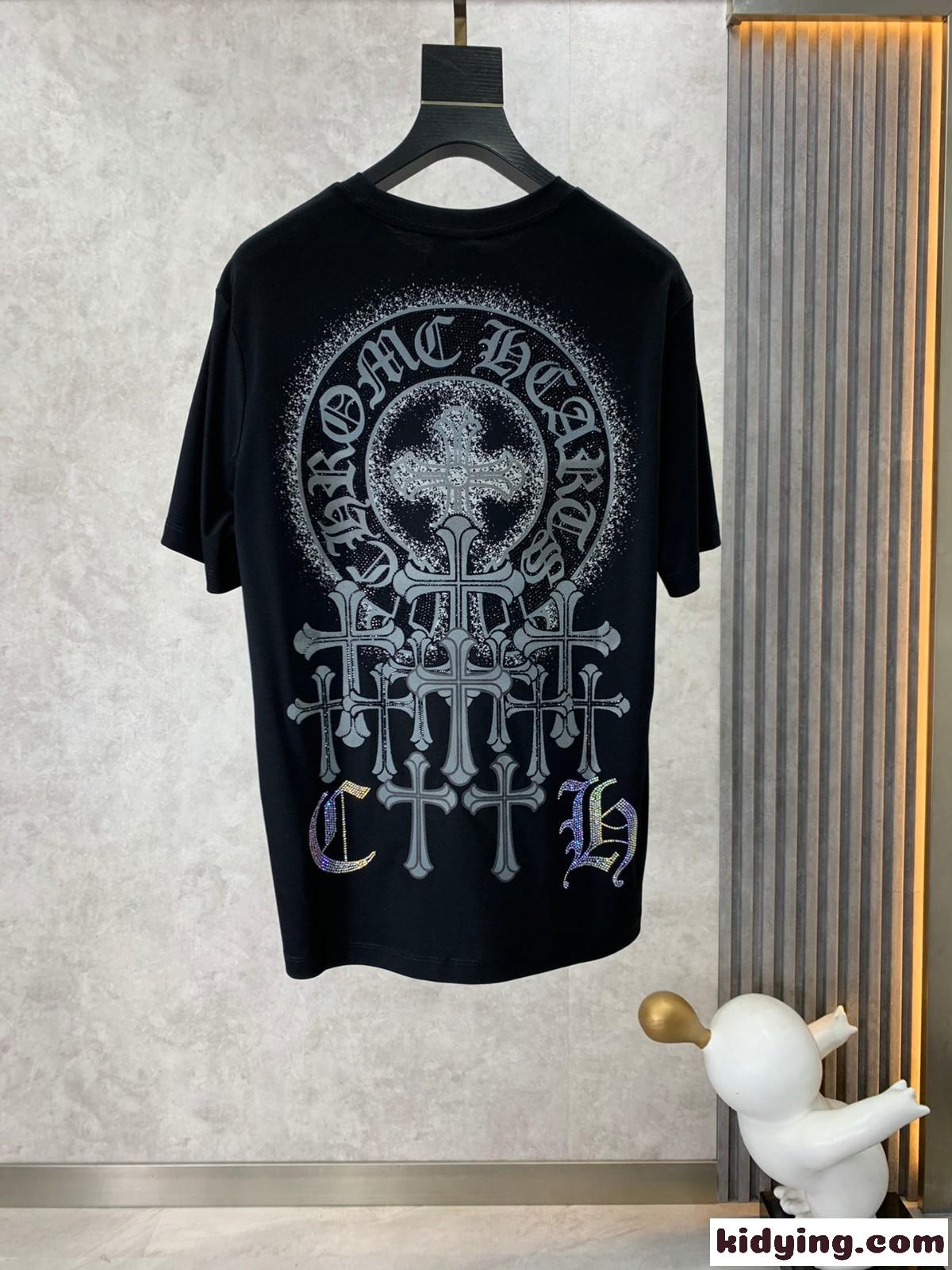 クロムハーツ Tシャツ コピー コットン カジュアル ゆったり 快適 クルーネック 半袖Tシャツ-2