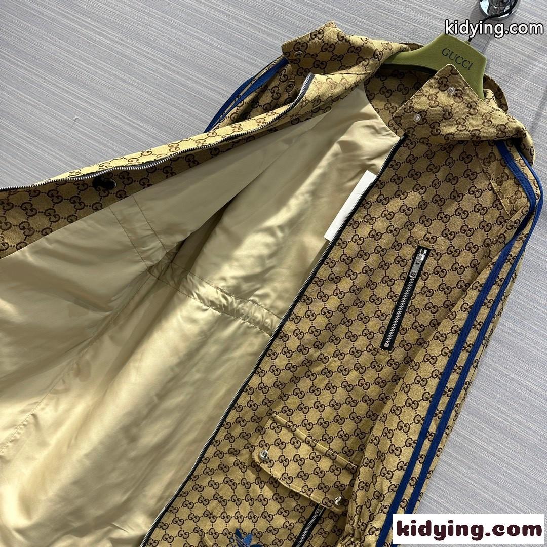 adidas x Gucci カジュアル フード付き ロング グッチ ジャケット コピー アウター-3