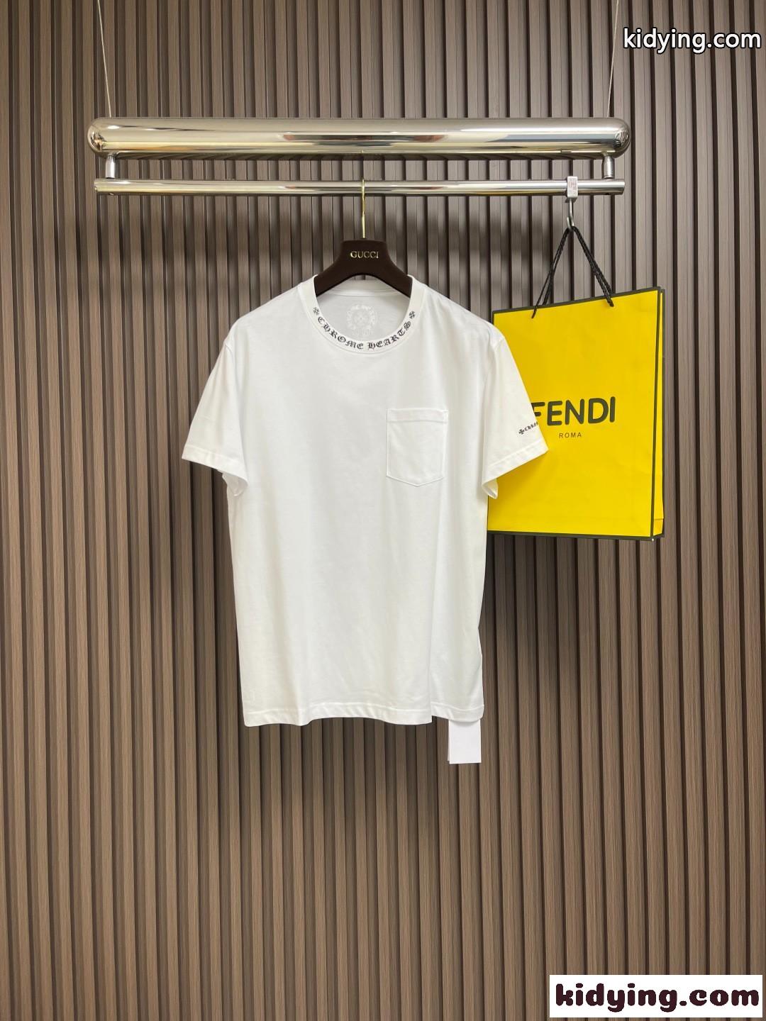 洗練された コットン クルーネック クロムハーツ Tシャツ 偽物 半袖Tシャツ-1