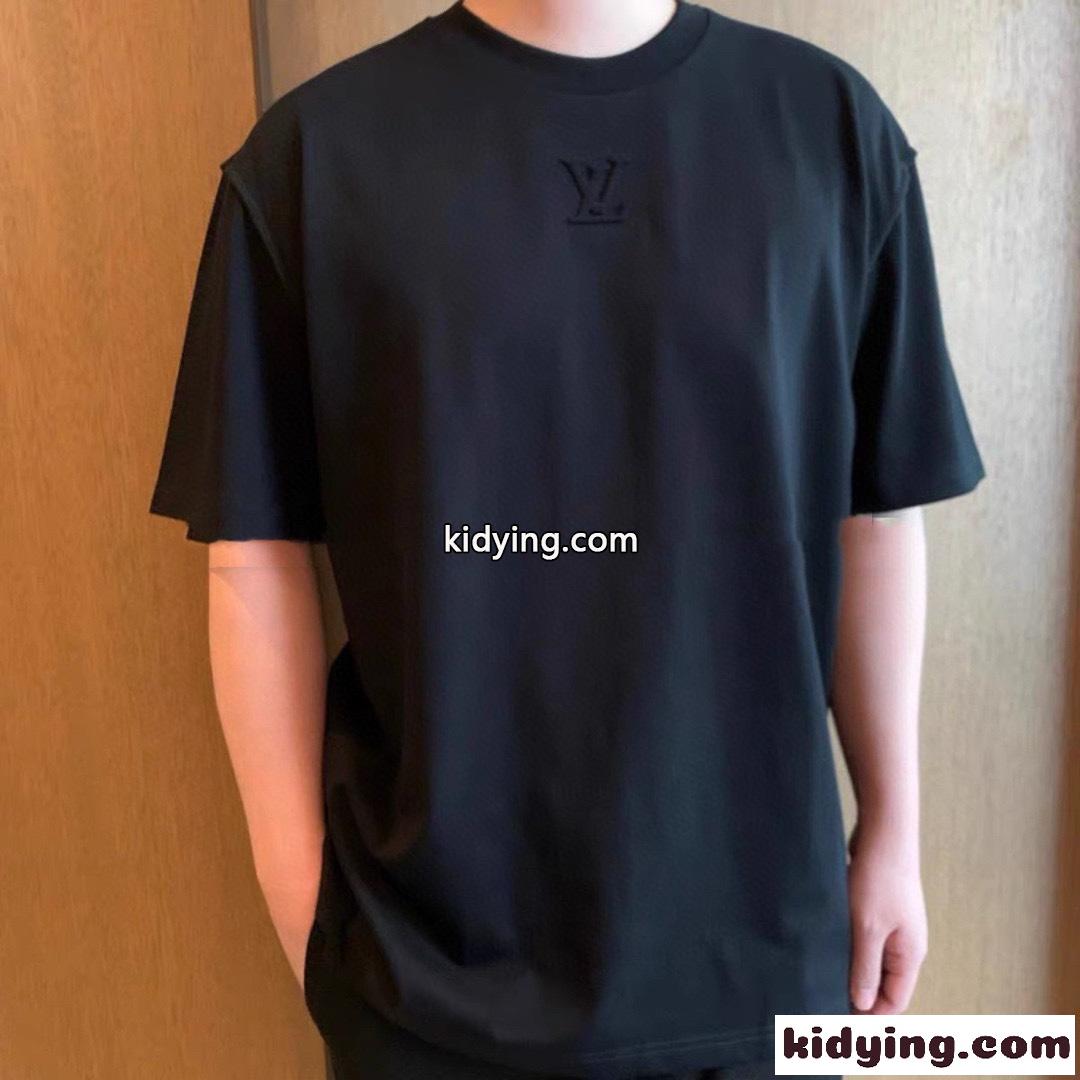 ルイ・ヴィトン Tシャツ コピー シンプル ユニセックス クルーネック コットン 半袖Tシャツ-3