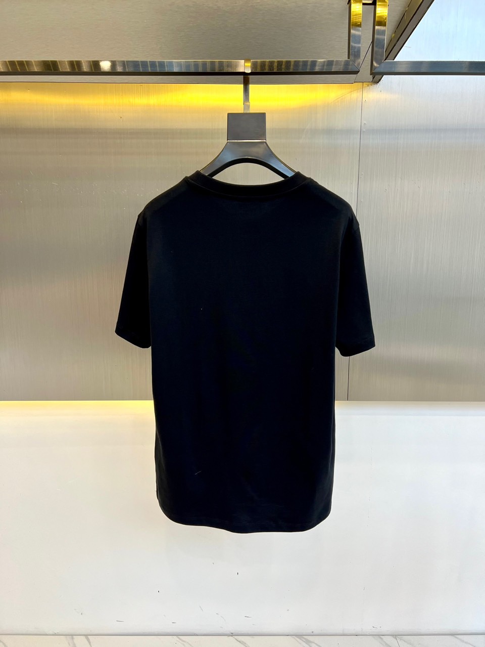 シンプル ロゴ入り コットン 半袖Tシャツ プラダ Tシャツ コピー ブラック-4