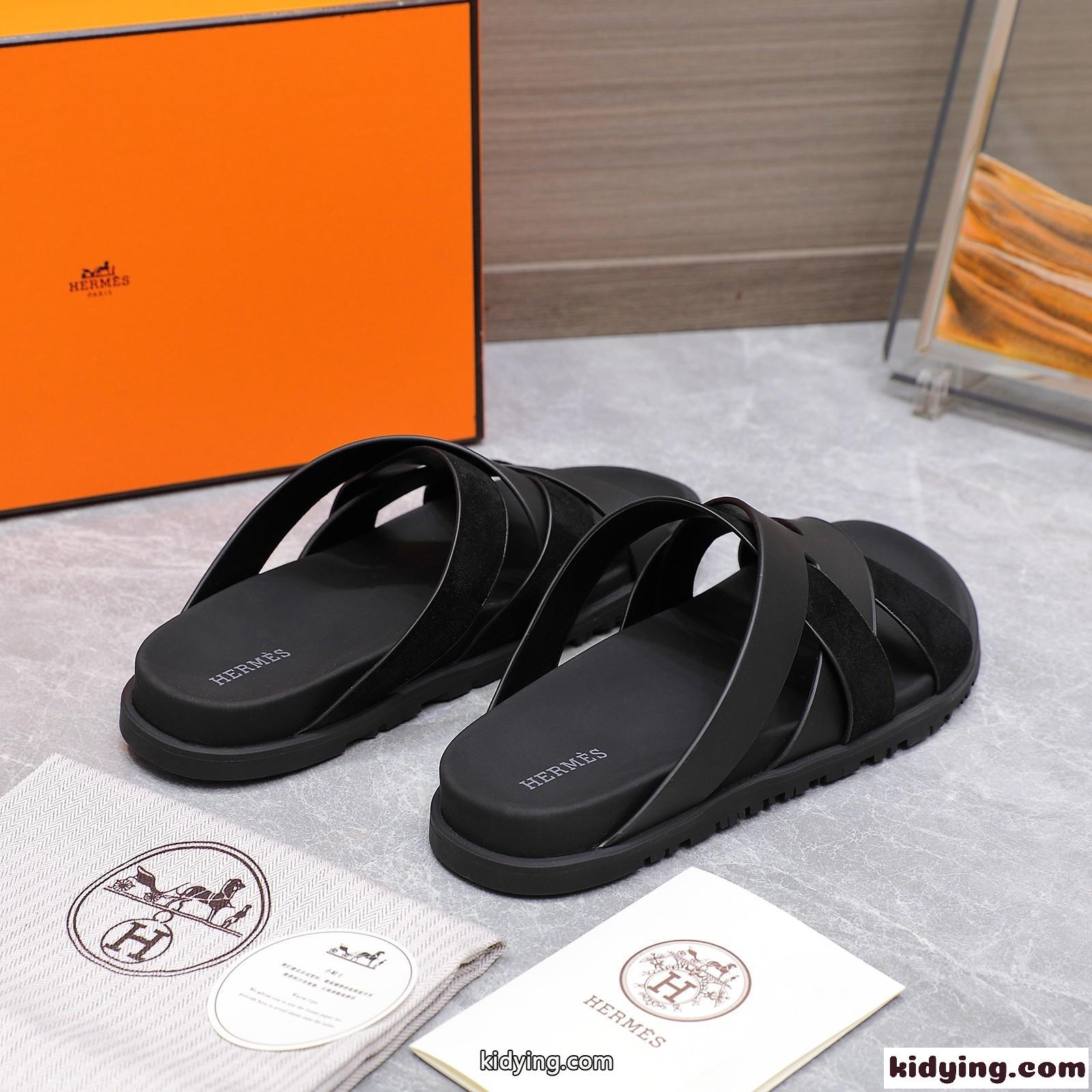 夏らしい一足！カジュアル カジミールサンダル エルメス サンダル スーパーコピー ブラック-1