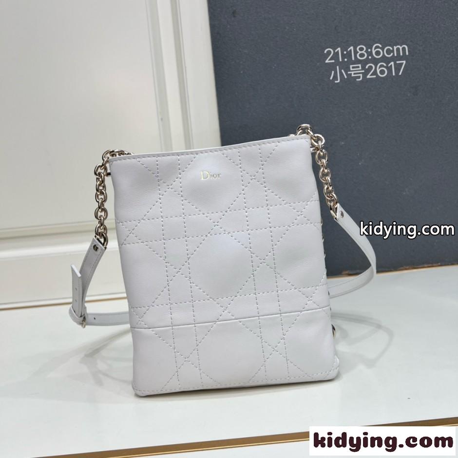 Dior Trianon チェーン付き バーティカルバッグ クリスチャン・ディオール コピー スモール ホワイト-0