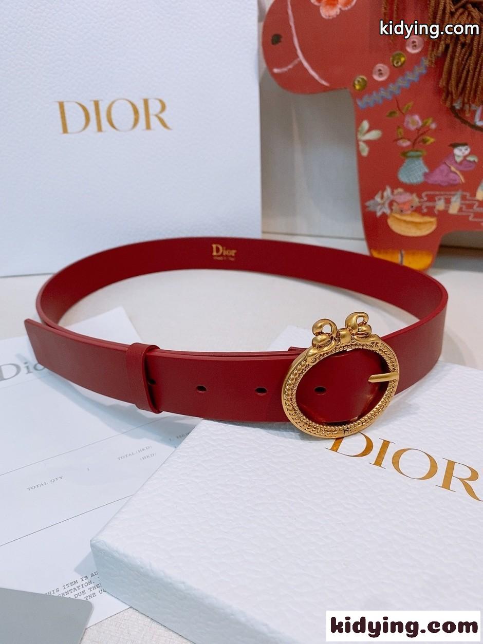 クリスチャン・ディオール Dior Médaillon ベルト コピー 30mm レッド-0