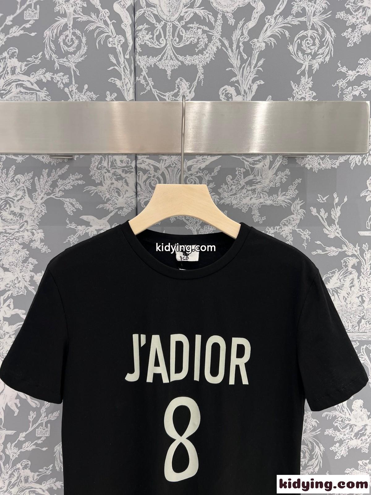 コットン & リネン JAdior 8 半袖Tシャツ クリスチャン・ディオール Tシャツ コピー ブラック-1