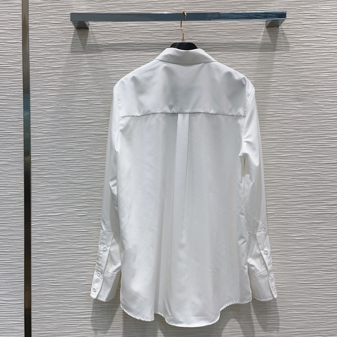 洗練された クラシック ロゴ ロングスリーブシャツ ミュウミュウ シャツ コピー-4
