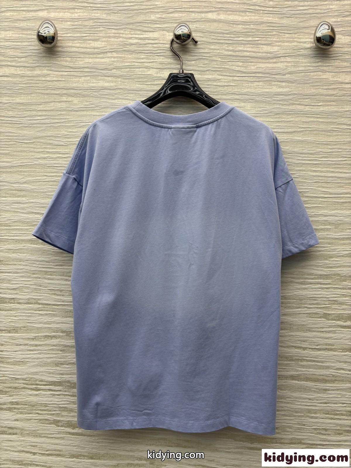 アナグラム コットン 半袖Tシャツ ロエベ Tシャツ コピー パープル-3