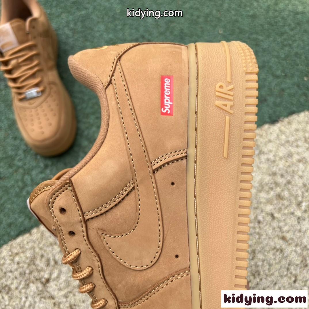 Supreme x Nike Air Force 1 AF1 カーキ 人気 シュプリーム スニーカー コピー コンフォート おしゃれ 定番 レディース メンズ-4