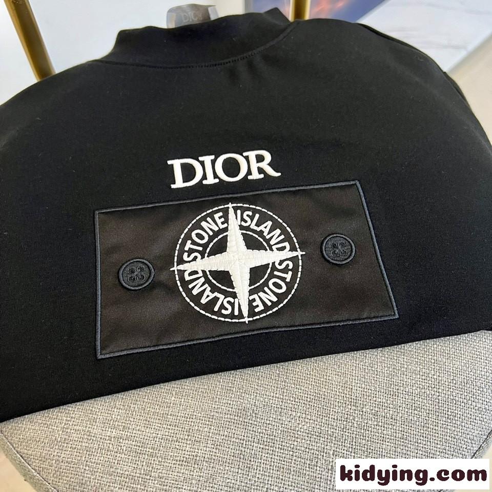 人気 DIOR AND STONE ISLAND 長袖Tシャツ クリスチャン・ディオール Tシャツ コピー ブラック-2