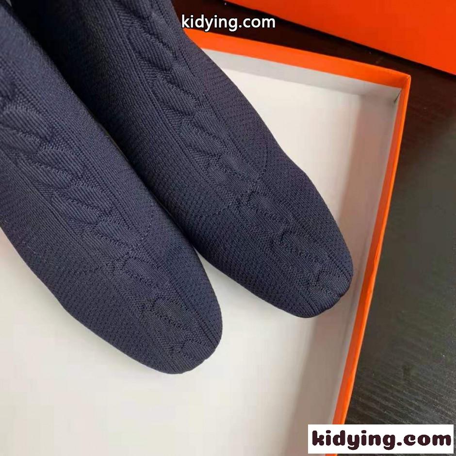 HERMES エルメス ジェナ ショートブーツ コピー アンクルブーツ ネイビー-3