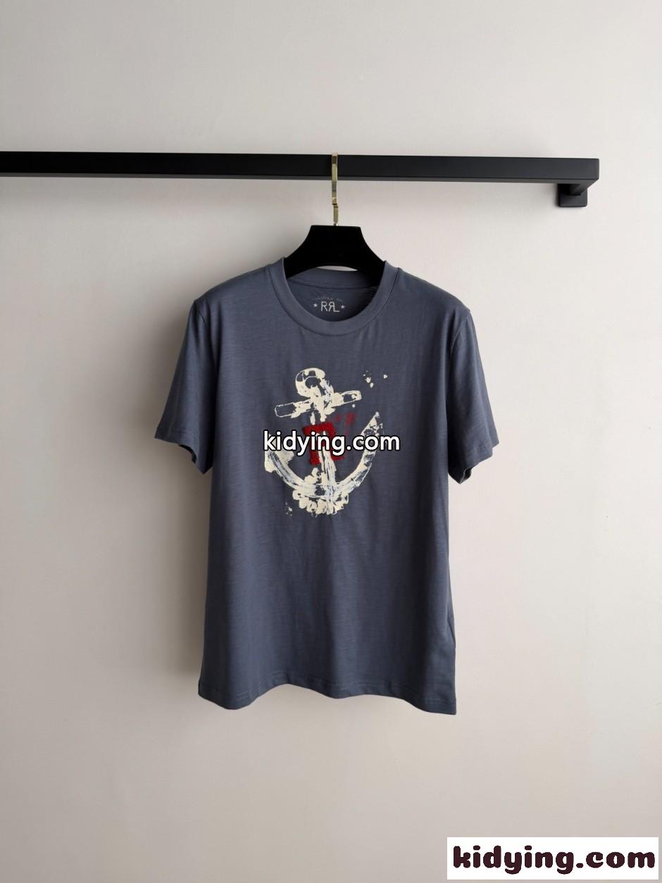 カジュアル ヴィンテージ 半袖Tシャツ ラルフローレン Tシャツ 偽物 グレー-1