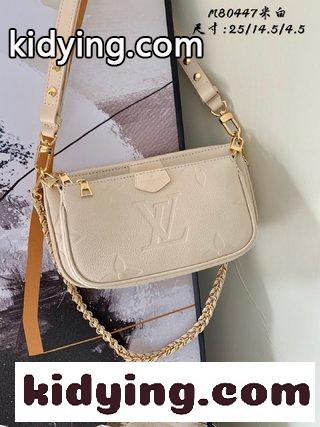 Monogramエンボスで模様を構築した ルイヴィトン バッグ 形コピー ポケット飾り横着バッグは皮革の形で機能と結合している-3