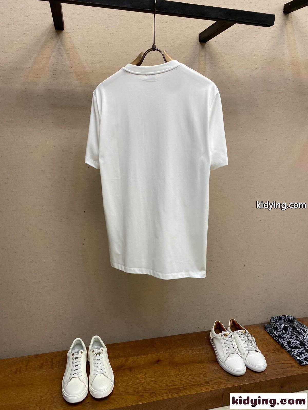 ベーシック ロゴ クルーネック コットン 半袖Tシャツ イヴ・サンローラン Tシャツ コピー-2
