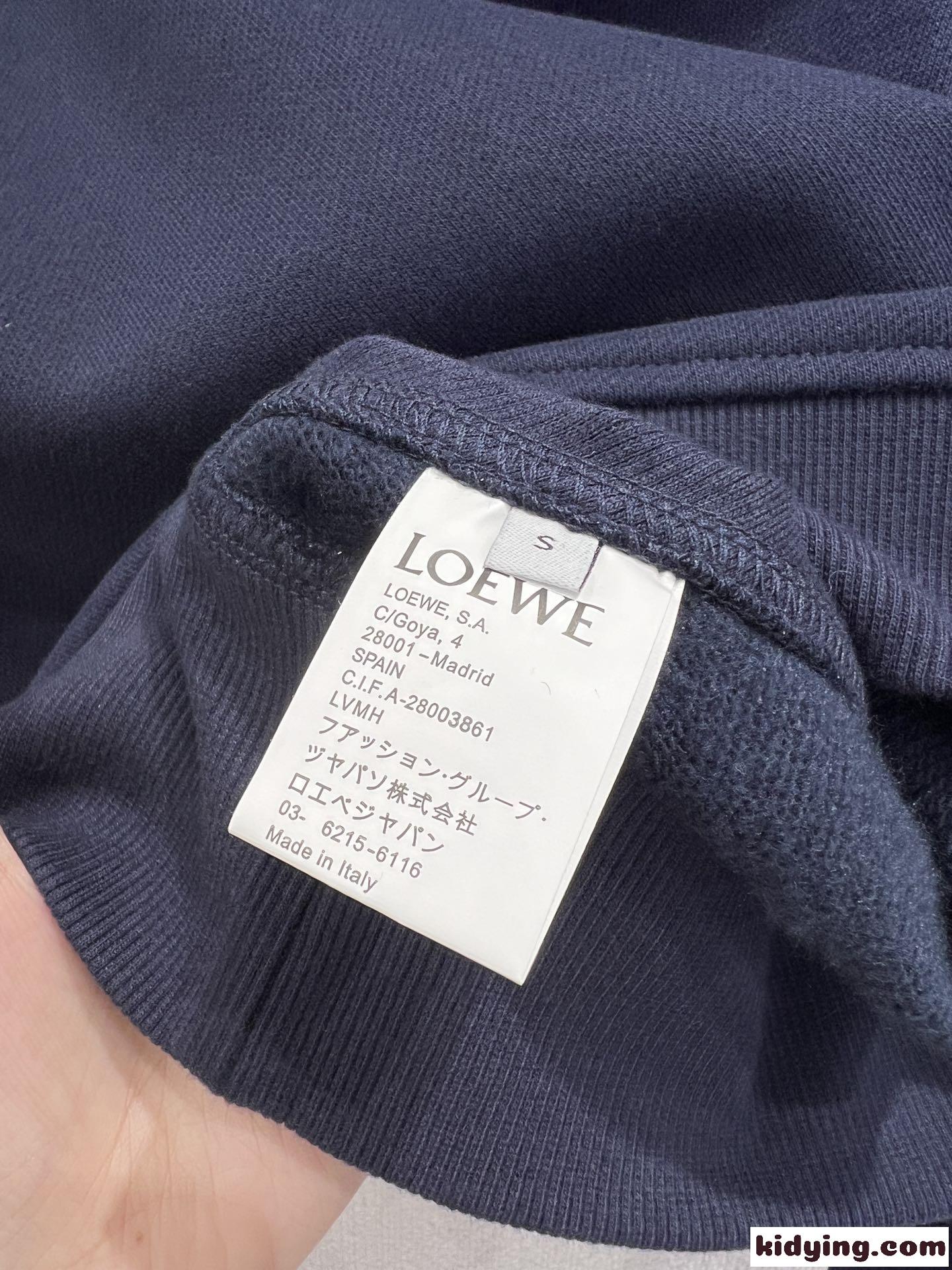 ロエベ Tシャツ コピー カジュアル クロップド スウェットシャツ ネイビー-4
