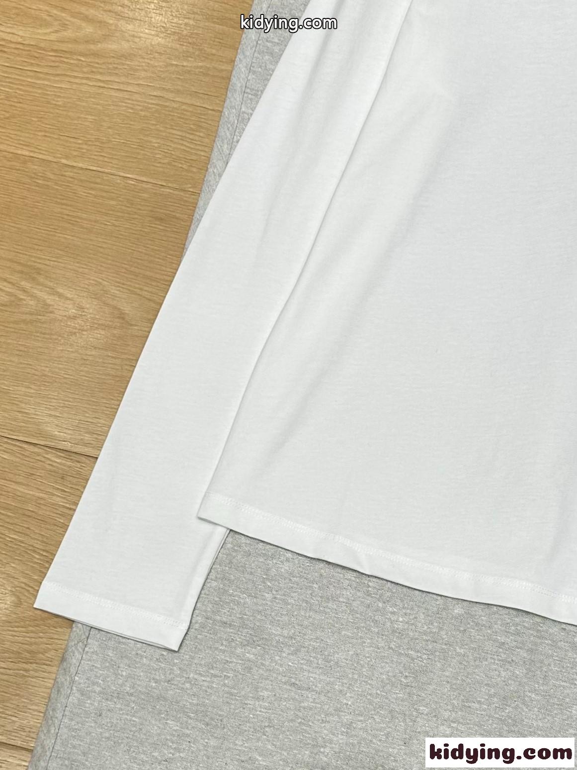 シンプル ロゴ刺繍 コットン 長袖Tシャツ ラルフローレン Tシャツ コピー ホワイト-1