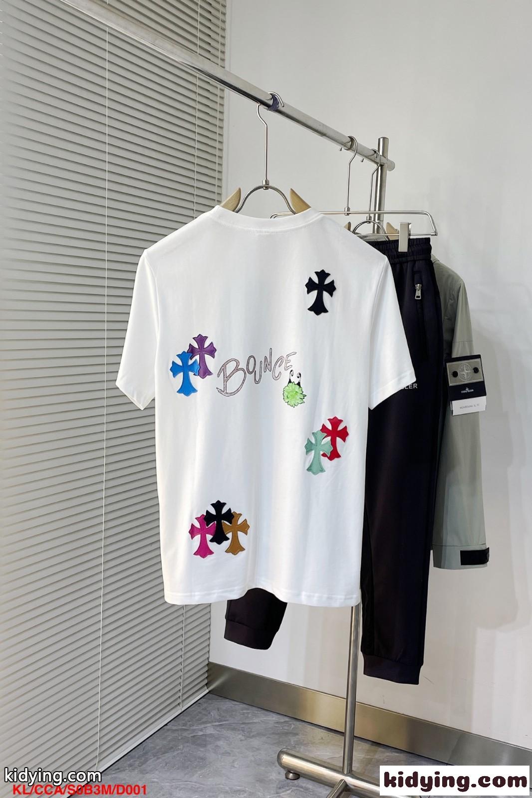 マルチ クロスパッチ クルーネック 半袖Tシャツ クロムハーツ Tシャツ 偽物-1