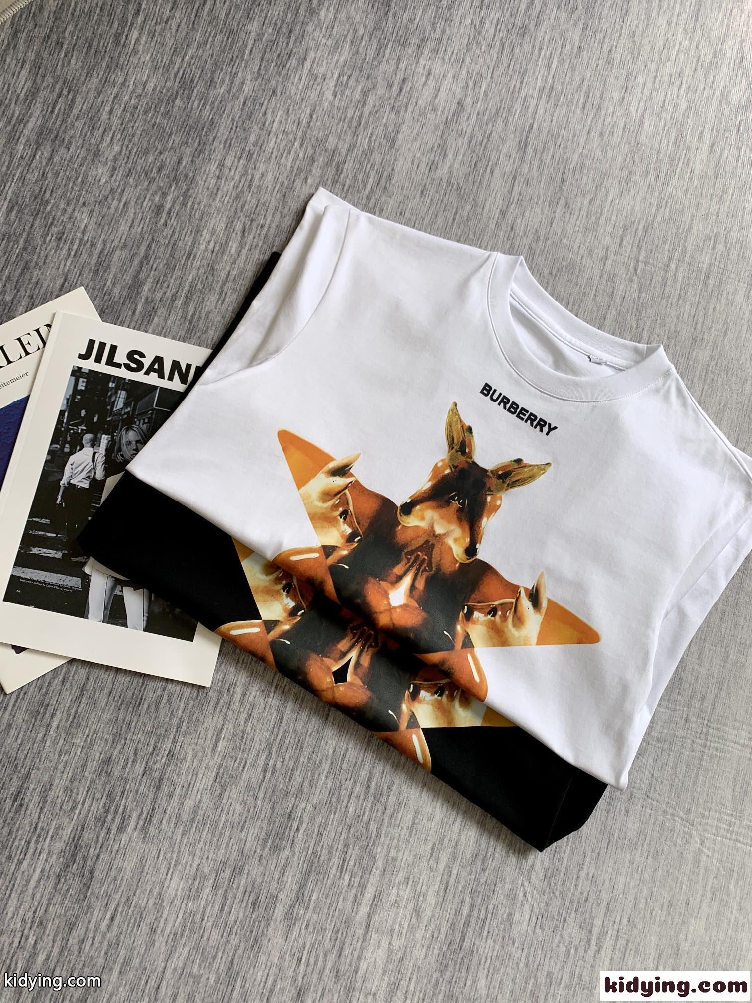ストリート おしゃれ プリント クルーネック バーバリー 半袖Tシャツ コピー レディース 春夏 トップス-4