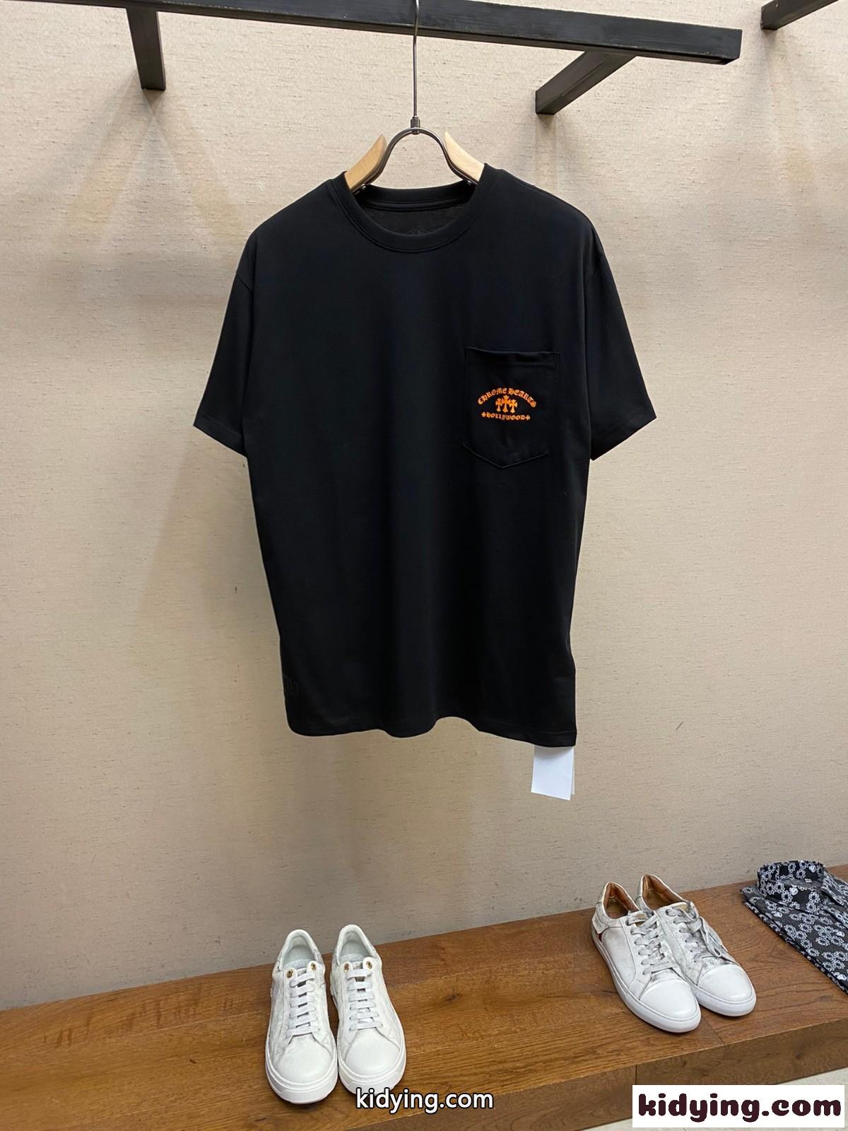 カジュアル おしゃれ セメタリークロス ロゴ クロムハーツ Tシャツ コピー コットン-1