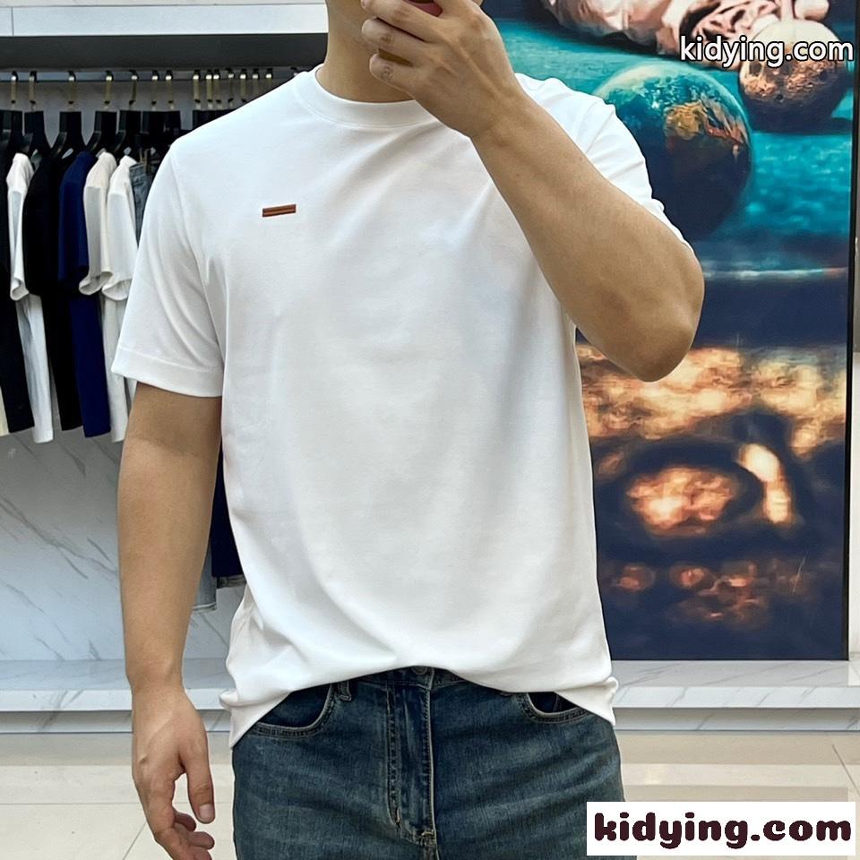シンプル エルメネジルド・ゼニア 半袖Tシャツ コピー クルーネック ホワイト-2