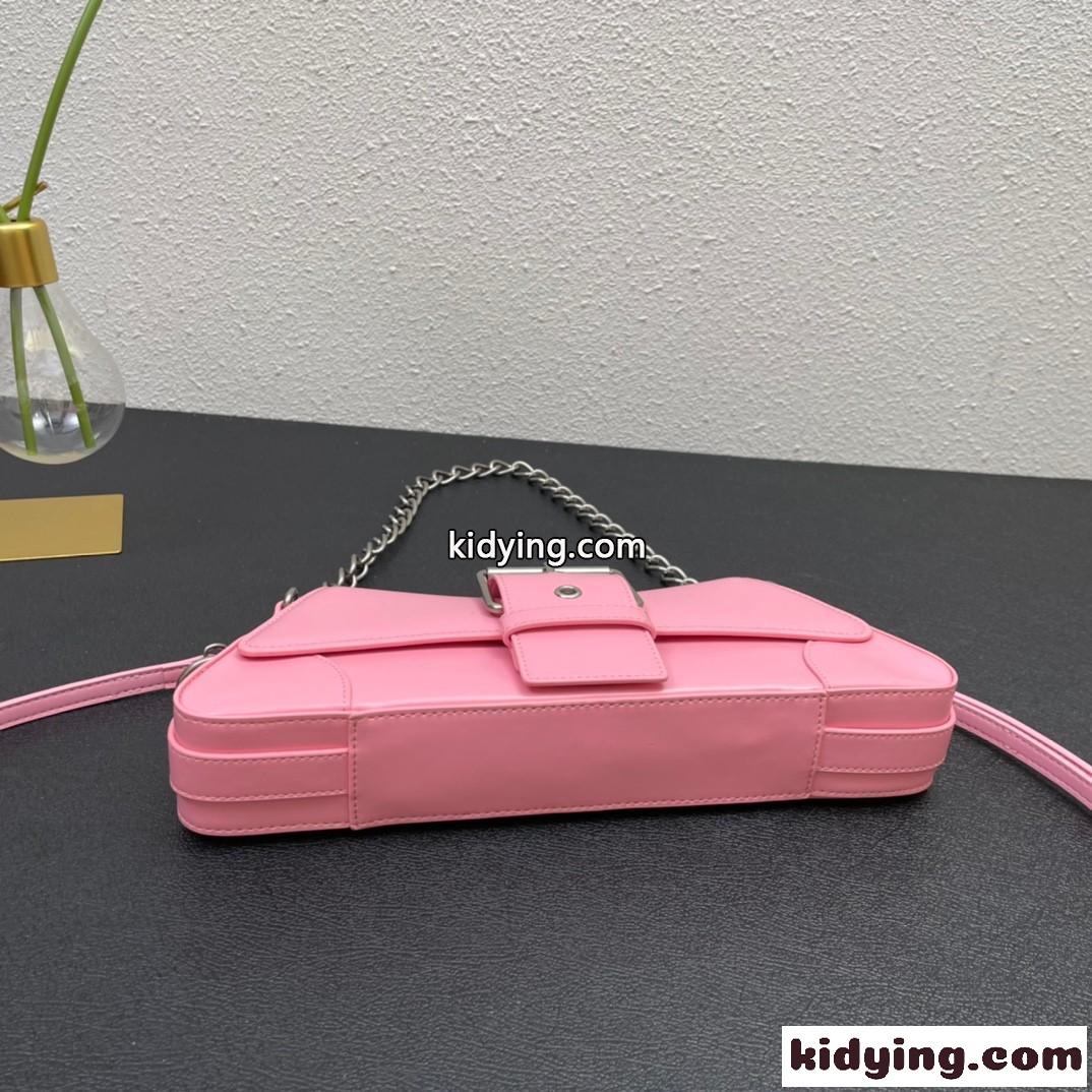 上品 おしゃれ LINDSAY スモール ショルダーバッグ バレンシアガ バック コピー チェーンバッグ ピンク-3