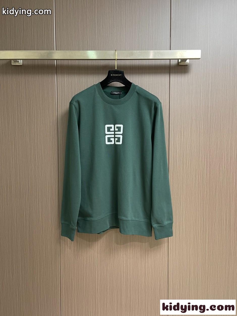 GIVENCHY 4Gロゴ コットン スウェットシャツ ジバンシィ Tシャツ 偽物 グリーン-0