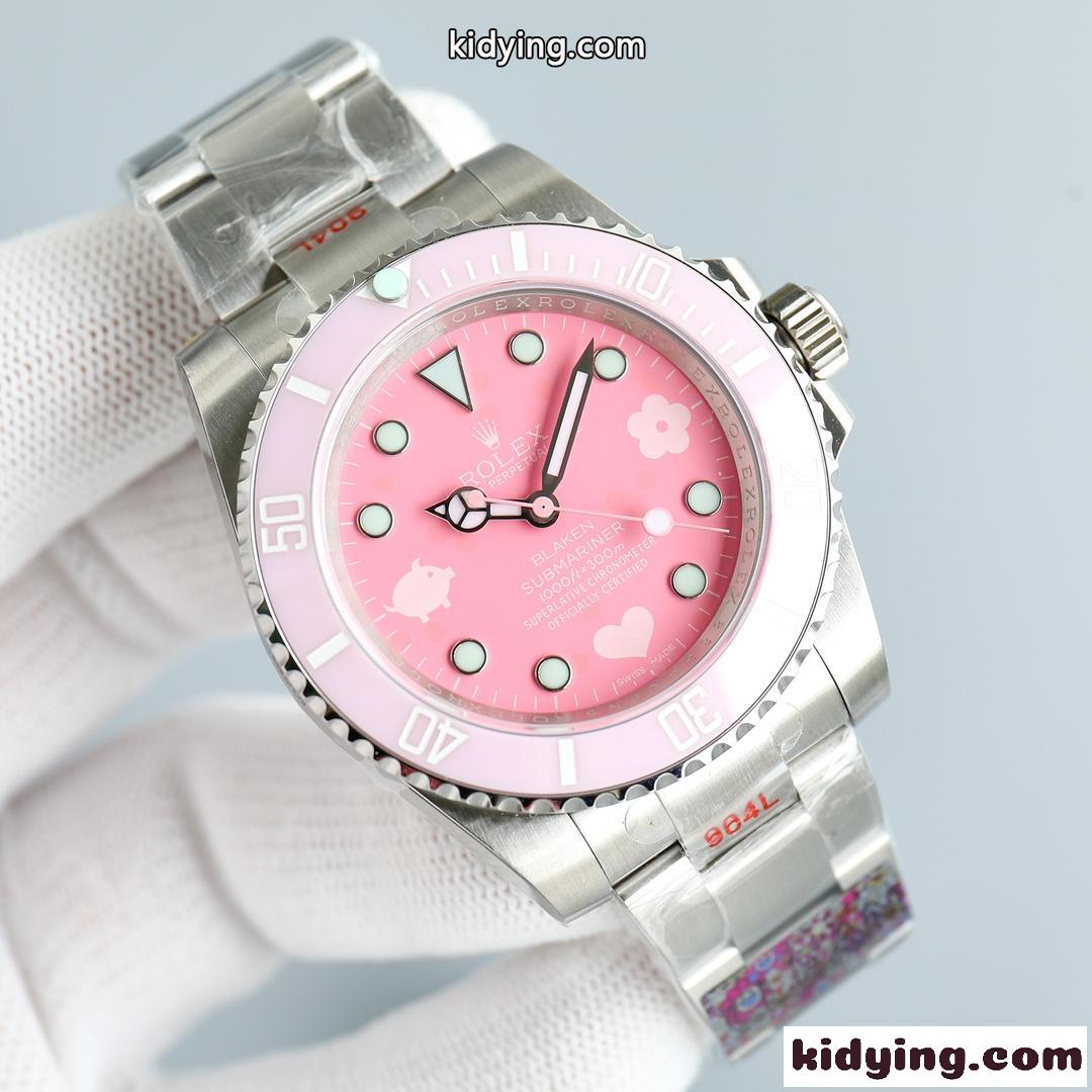 限定モデル 人気 メンズ レディース ロレックス 時計 コピー 40mm 可愛い ピンク 腕時計 ウォッチ-1