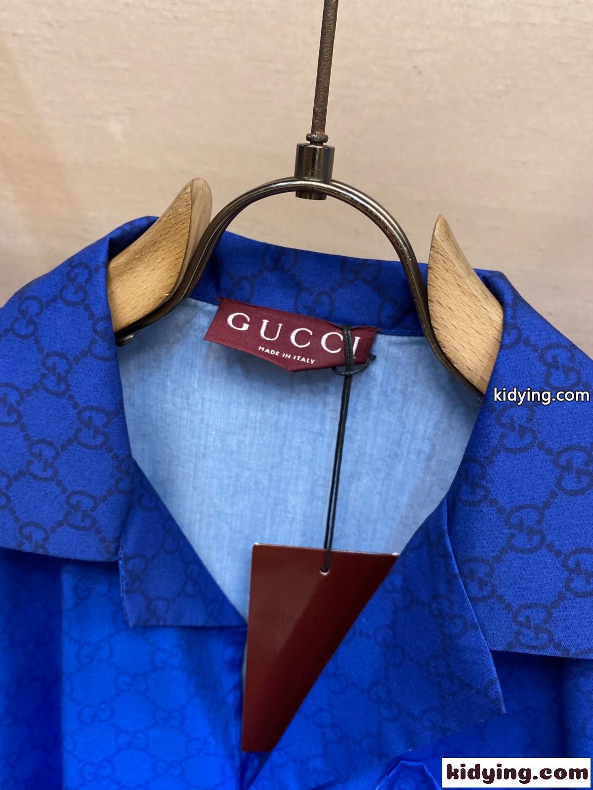プリント コットンポプリン ボウリングシャツ グッチ シャツ コピー 半袖トップス-0