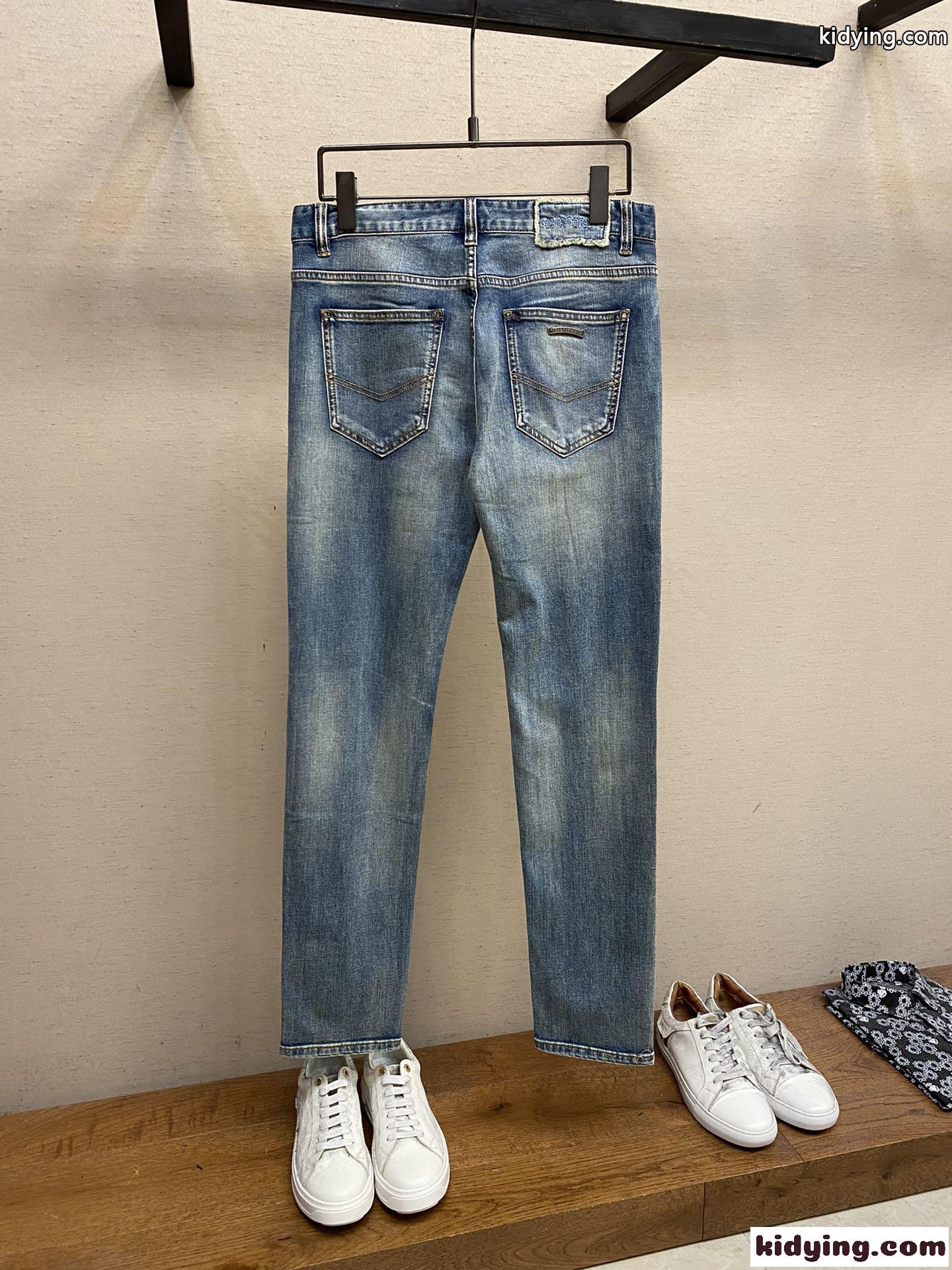 定番 合わせやすい ダメージ加工 クロムハーツ ジーンズ コピー カジュアル メンズ デニムパンツ-1