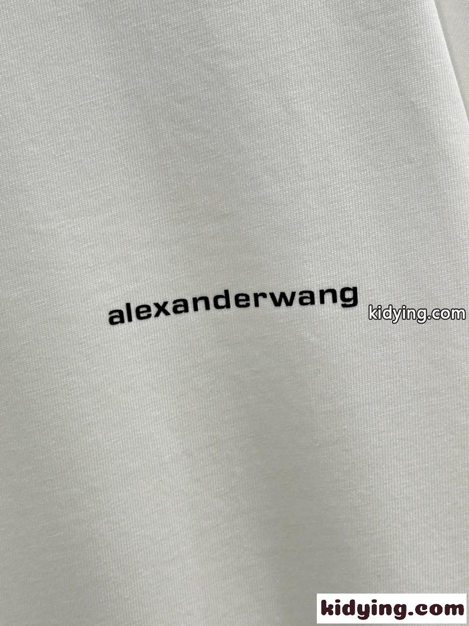 シンプル 洗練された ロゴ 長袖Tシャツ アレキサンダーワング Tシャツ コピー ホワイト-2