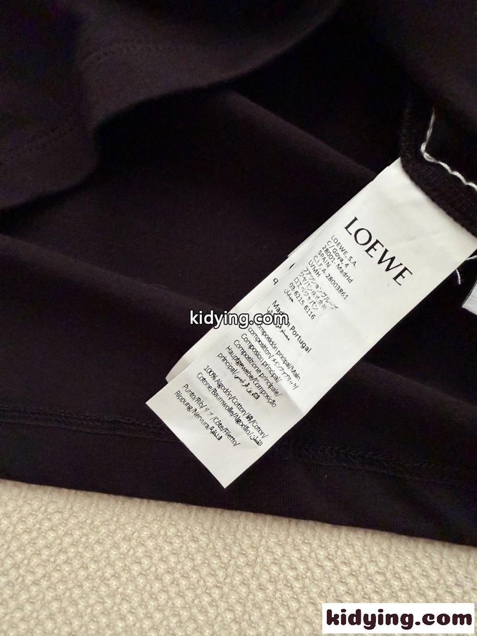 ベーシック 合わせやすい ロゴ入り 半袖Tシャツ ロエベ Tシャツ 偽物 ブラック-4