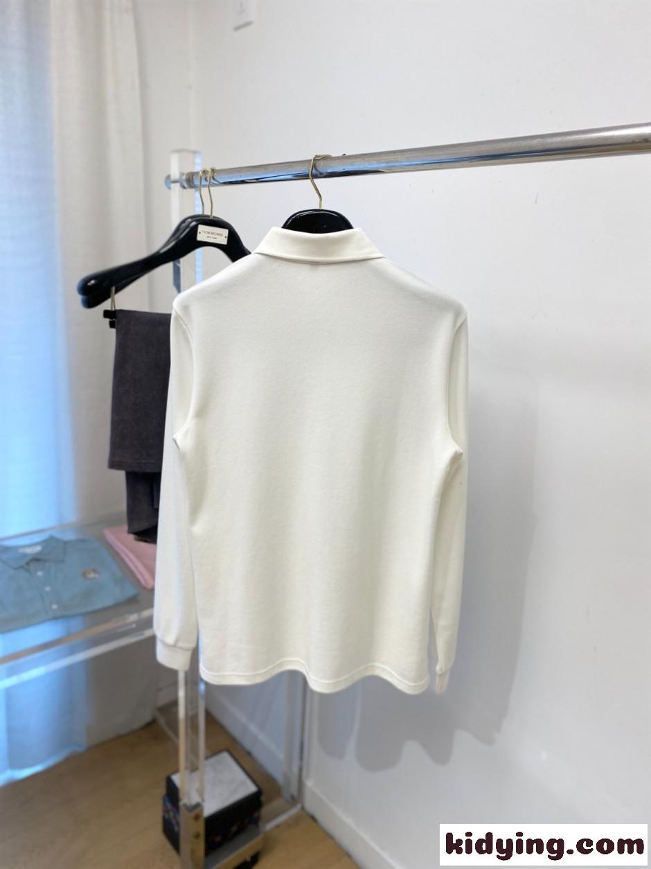 洗練された ハーフジップ 長袖ポロシャツ エルメネジルド・ゼニア Tシャツ 偽物 ホワイト-4