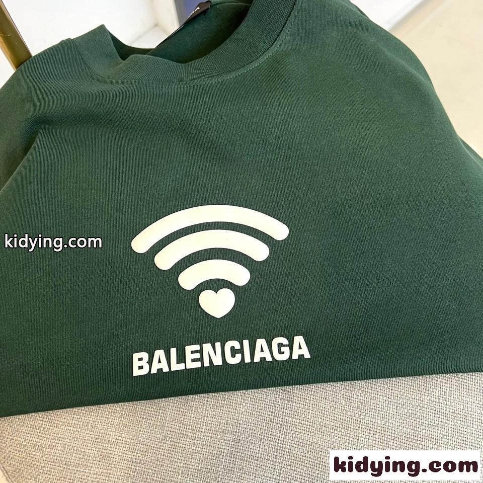 カジュアル 半袖Tシャツ＆ショートパンツ 上下セット バレンシアガ セットアップ 偽物 グリーン-2