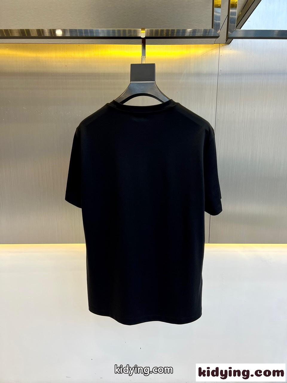 シンプル ロゴ入り クルーネック 半袖Tシャツ アレキサンダーワング Tシャツ コピー ブラック-4