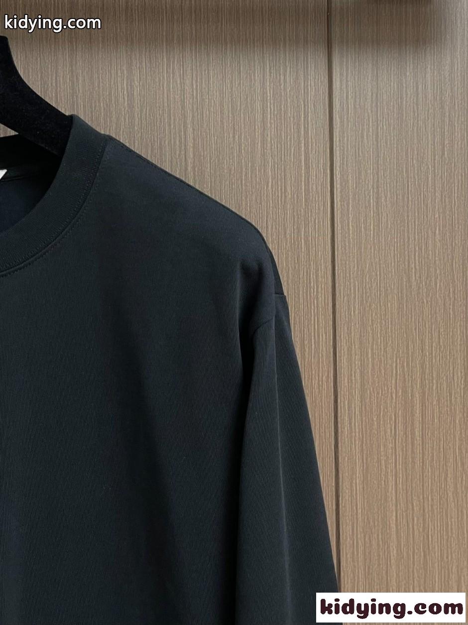 メッセージプリント ロングスリーブTシャツ ボッテガ・ヴェネタ Tシャツ コピー ブラック-2
