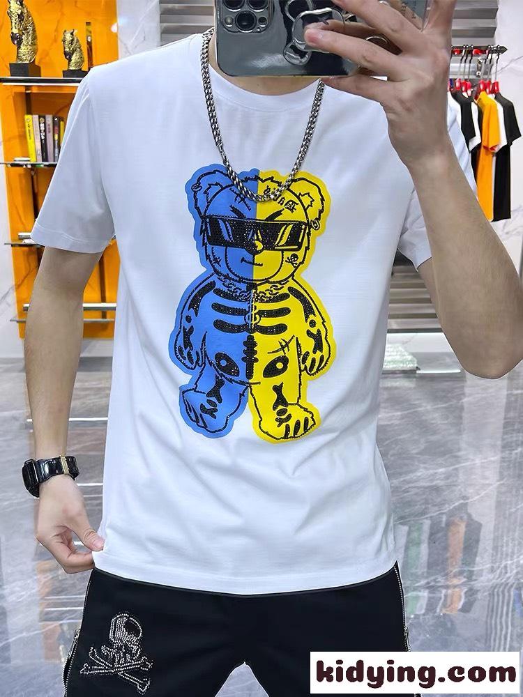 かっこいい カジュアル 春夏 新作 クルーネック ヴェルサーチェ 半袖Tシャツ コピー 快適 メンズ トップス-2