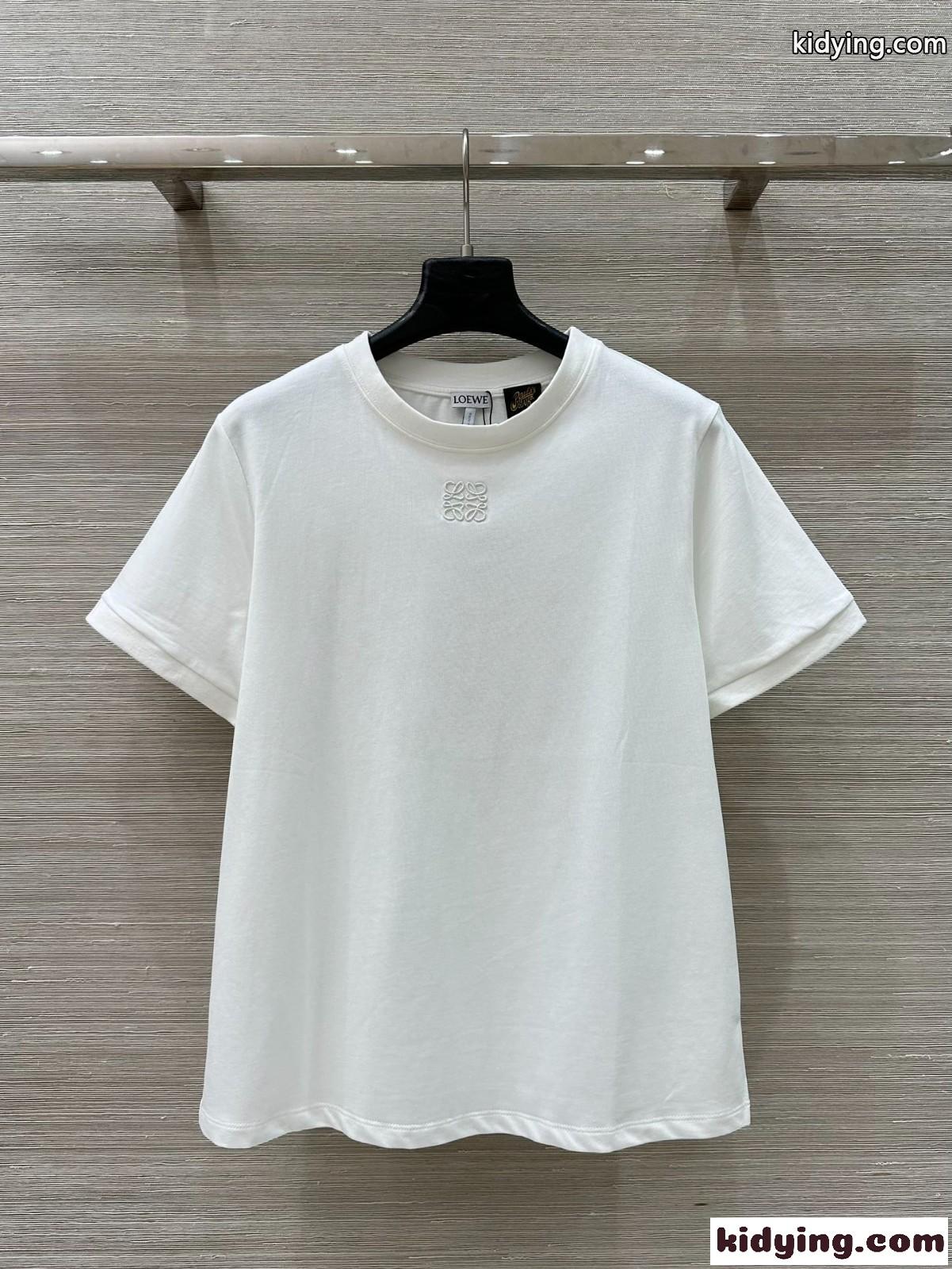 カジュアル 合わせやすい レース Tシャツ ロエベ Tシャツ コピー ホワイト-1