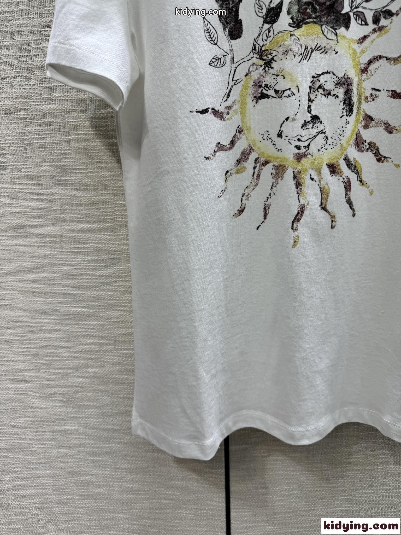 人気 コットン 半袖Tシャツ クリスチャン・ディオール Tシャツ コピー ホワイト-0