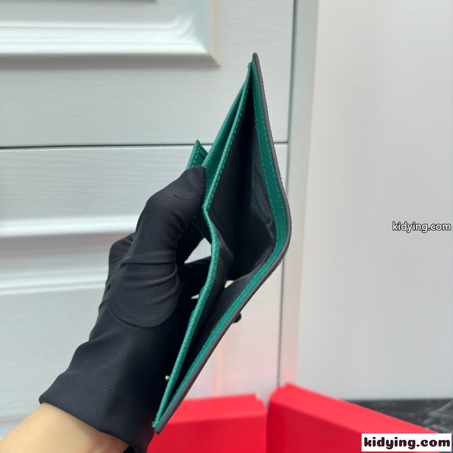 Vロゴ シグネチャー コンパクトウォレット ヴァレンティノ 財布 コピー グリーン-3